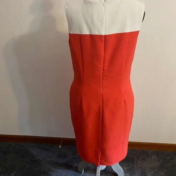Banana Republic sleeveless color block Orange/Gray/White dress, size 12 - Picture 3 of 5